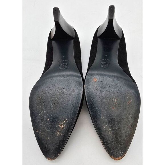 Henry Bendel Black Suede Heels Womens Size 8 Made In Italy old money elegant - Picture 6 of 11